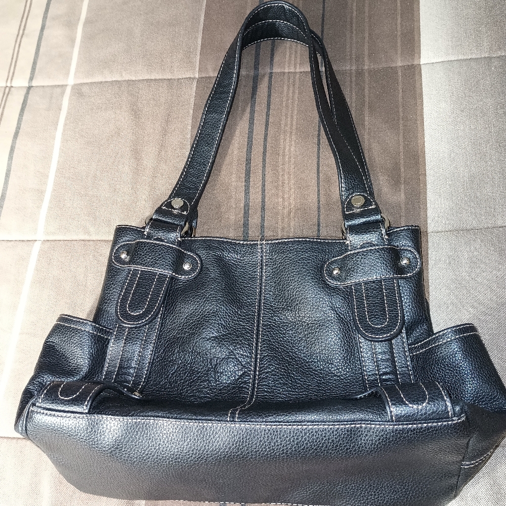 Tignanello Very Dark Brown Genuine Leather Satchel Bag - Picture 4 of 9